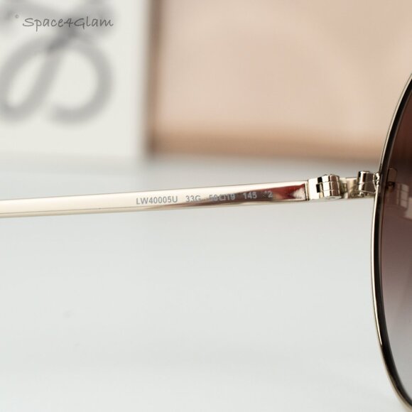 Loewe Women Sunglasses LW40005U 33G Red Leather Brown Gradient Pilot BRAND NEW - Picture 7 of 10